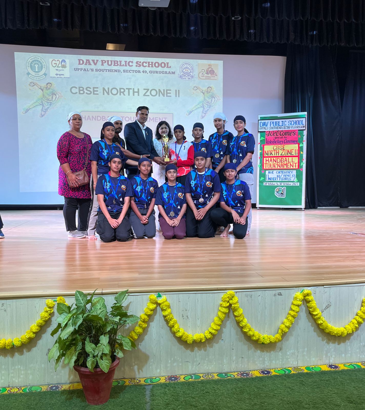 Secured Second position in the CBSE Cluster 18 North Zone by Under 19 girls Handball team